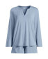 Women's Cooling 2 Piece Pajama Set - Long Sleeve Flowy Shirt and Shorts