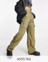 Фото #2 товара ASOS DESIGN Tall oversized cargo trouser in olive