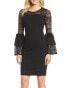 Фото #1 товара SENTIMENTAL NY 154272 Women's Bell Sleeve Sheath Dress Black Sz. Medium