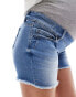 Mamalicious denim shorts with bump bands in blue