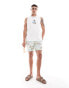 Hollister 5inch beach repeat print swim shorts in beige Бежевый, L - фото #4