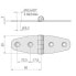 ROCA AB. 100x27 mm Stainless Steel Hinge