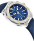 Men's Swiss Chronograph V-Sporty Greca Blue Leather Strap Watch 46mm