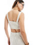 Фото #3 товара Stradivarius linen look square neck cami top co-ord in rustic stripe