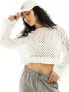 Фото #1 товара ONLY open knit crochet top in cream