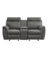 White Label Nadia 76" Double Glider Reclining Loveseat with Center Console
