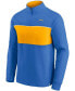 Men's Powder Blue and Gold Los Angeles Chargers Block Party Quarter-Zip Jacket