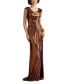 ფოტო #2 პროდუქტის Women's Houghton Metallic Crisscross Draped Gown