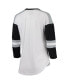 ფოტო #4 პროდუქტის Women's White and Black Chicago White Sox Base Runner 3/4-Sleeve V-Neck T-shirt