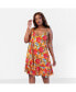 Фото #2 товара Plus Size Island Dream Tropical Print Shift Mini Dress