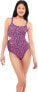 Фото #1 товара Jessica Simpson 269034 Women's Asymmetric Multi One Piece Swimsuit Size S