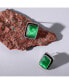 ფოტო #2 პროდუქტის Women's Blue Oxidized Stone Stud Earrings