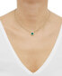 ფოტო #2 პროდუქტის Lab-Created Emerald (1-1/5 ct. t.w.) & Lab-Created White Sapphire (1/6 ct. t.w.) Halo Pendant Necklace in 14k Gold-Plated Sterling Silver 16" + 2" extender