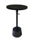 Фото #1 товара Aluminum Frame Round Side Table With Marble Top And Adjustable Height, Black