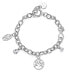Elegant steel bracelet with Chakra pendants BHKB116