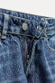 HIGH-WAIST TRF STOVE PIPE FOLDED JEANS