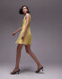 Фото #2 товара Topshop floral lace mini flippy dress in yellow print