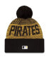 Men's Black Pittsburgh Pirates Authentic Collection Sport Cuffed Knit Hat with Pom