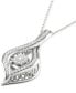 Фото #3 товара Twinkling Diamond Star diamond Swirl Halo 18" Pendant Necklace (1/5 ct. t.w.) in 10k White Gold