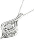 Фото #3 товара Diamond Swirl Halo 18" Pendant Necklace (1/5 ct. t.w.) in 10k White Gold