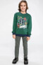 Yeşil Erkek Çocuk Baskılı Sweatshirt J6840A6.18AU.GN259