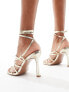 ASOS DESIGN Native strappy heeled sandals in gold