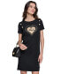 Women's Embellished Heart T-Shirt Dress