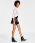 ფოტო #5 პროდუქტის Women's Croc-Embossed Faux-Leather Mini Skirt, Created for Macy's