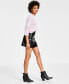 Women's Croc-Embossed Faux-Leather Mini Skirt, Created for Macy's