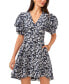 ფოტო #1 პროდუქტის Women's Paisley V-Neck Tiered Bubble Puff Sleeve Mini Dress