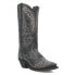 Laredo Regan Embroidered Studded Snip Toe Cowboy Womens Black Casual Boots 5222