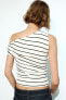 Gathered ribbed asymmetric top