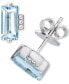 ფოტო #1 პროდუქტის Sky Blue Topaz (2 ct. t.w.) & White Topaz Accent Stud Earrings in Sterling Silver (Also Available in Amethyst)