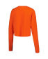 ფოტო #3 პროდუქტის Women's Orange Clemson Tigers Arch Cropped Drop Shoulder Long Sleeve T-shirt