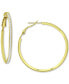 ფოტო #2 პროდუქტის Cubic Zirconia Medium Hoop Earrings, 1.5", Created for Macy's
