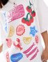 Фото #4 товара ASOS DESIGN oversized t-shirt with food print in white