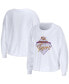 Women's White LSU Tigers Diamond Long Sleeve Cropped T-shirt