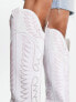 Фото #4 товара ASOS DESIGN Chester contrast stitch western knee boot in white