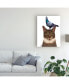 Fab Funky Cat with Pigeon on Head Canvas Art - 15.5" x 21"
