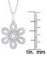 ფოტო #4 პროდუქტის Diamond 3/8 ct. t.w. Flower Pendant Necklace in Sterling Silver