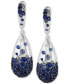 ფოტო #2 პროდუქტის EFFY® Blue Sapphire (3-1/2 ct. t.w.) & White Sapphire (1/3 ct. t.w.) Ombré Cluster Drop Earrings in Sterling Silver