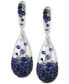 Фото #2 товара EFFY® Blue Sapphire (3-1/2 ct. t.w.) & White Sapphire (1/3 ct. t.w.) Ombré Cluster Drop Earrings in Sterling Silver