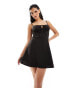 Фото #1 товара Missyempire cami tie front mini skater dress in black