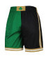 ფოტო #3 პროდუქტის Men's Kelly Green and Black Boston Celtics Hardwood Classics 2007 Split Swingman Shorts