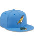 Men's Light Blue Myrtle Beach Pelicans Authentic Collection 59FIFTY Fitted Hat Голубой, 7 - фото #4