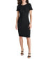 Women's Short-Sleeve Boat-Neck Sheath Dress