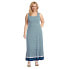 Фото #2 товара Plus Size Cotton Modal Square Neck Tiered Maxi Dress