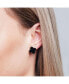 Фото #2 товара Large Onyx Clover Stud Earrings