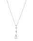 ფოტო #1 პროდუქტის Cubic Zirconia Imitation Pearl Y-Necklace 16" + 2" Extender