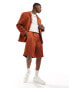 Фото #1 товара ASOS DESIGN pull on bermuda suit shorts in tobacco